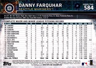 2015 Topps Mini - Gold #584 Danny Farquhar Back