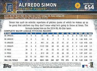 2015 Topps Mini - Gold #654 Alfredo Simon Back
