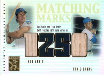 2002 Topps Tribute - Matching Marks Dual Relics #MM-SBA Ron Santo / Ernie Banks Front