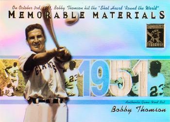 2002 Topps Tribute - Memorable Materials #MEM-BT Bobby Thomson Front