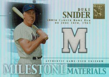 2002 Topps Tribute - Milestone Materials #MIM-DS Duke Snider Front