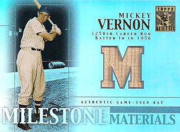 2002 Topps Tribute - Milestone Materials #MIM-MV Mickey Vernon Front