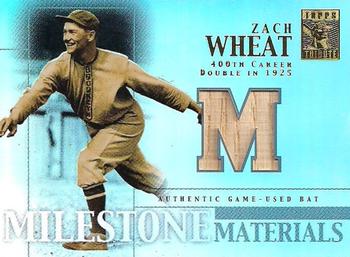 2002 Topps Tribute - Milestone Materials #MIM-ZW Zack Wheat Front
