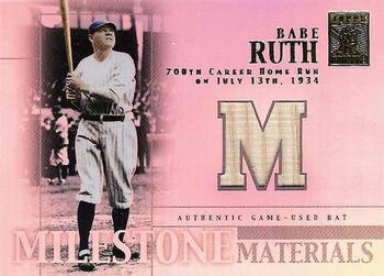 2002 Topps Tribute - Milestone Materials #MIM-BR Babe Ruth Front