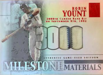 2002 Topps Tribute - Milestone Materials Jersey Number #MIM-RY Robin Yount Front