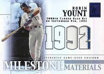 2002 Topps Tribute - Milestone Materials Season #MIM-RY Robin Yount Front