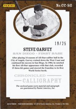 2016 Panini Pantheon - Chronicled Calligraphy Gold #CC-SG Steve Garvey Back