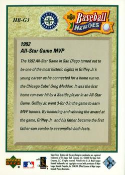 2002 UD Authentics - Heroes of Baseball #HB-G3 Ken Griffey Jr. Back