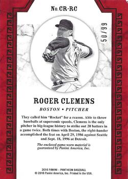 2016 Panini Pantheon - Class and Rank #CR-RC Roger Clemens Back