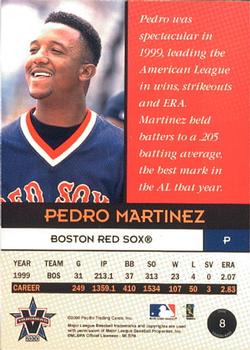 2000 Pacific Vanguard #8 Pedro Martinez Back