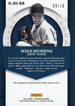 2016 Panini Pantheon - Milestone Scripts Bronze #MS-MM Mike Mussina Back