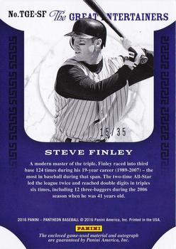 2016 Panini Pantheon - The Great Entertainers #TGE-SF Steve Finley Back