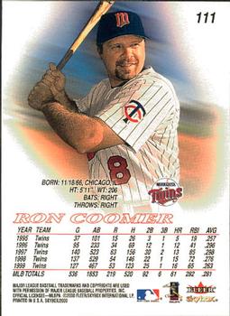 2000 SkyBox #111 Ron Coomer Back
