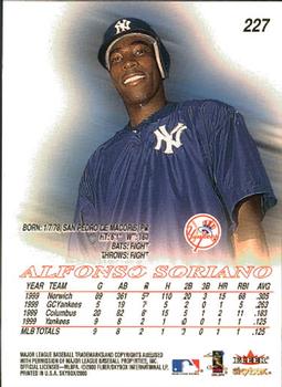 2000 SkyBox #227 Alfonso Soriano Back
