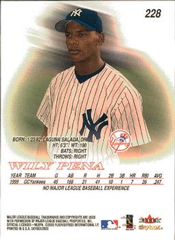 2000 SkyBox #228 Wily Pena Back