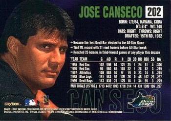 2000 SkyBox Dominion #202 Jose Canseco Back