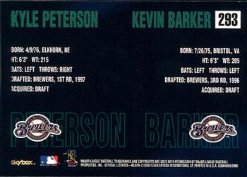 2000 SkyBox Dominion #293 Kyle Peterson / Kevin Barker Back