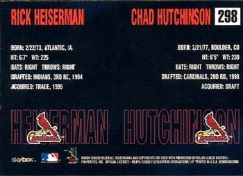 2000 SkyBox Dominion #298 Rick Heiserman / Chad Hutchinson Back
