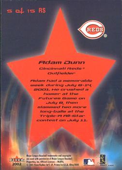 2002 Ultra - Rising Stars #5 RS Adam Dunn  Back