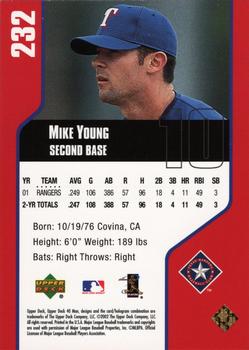 2002 Upper Deck 40-Man - Electric #232 Mike Young  Back