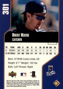 2002 Upper Deck 40-Man - Electric #301 Brent Mayne  Back