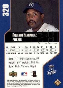 2002 Upper Deck 40-Man - Electric #320 Roberto Hernandez  Back