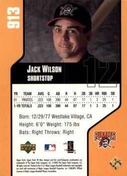 2002 Upper Deck 40-Man - Electric #913 Jack Wilson  Back