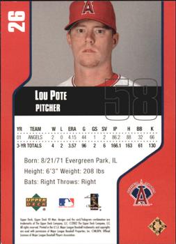 2002 Upper Deck 40-Man - Electric Rainbow #26 Lou Pote  Back