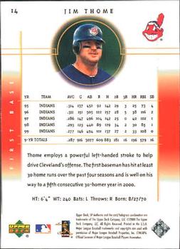 2000 SP Authentic #14 Jim Thome Back