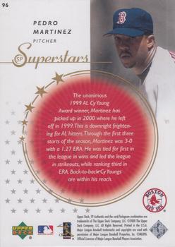 2000 SP Authentic #96 Pedro Martinez Back