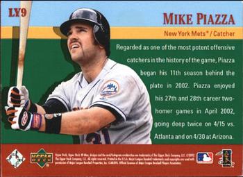 2002 Upper Deck 40-Man - Lumber Yard #LY9 Mike Piazza  Back