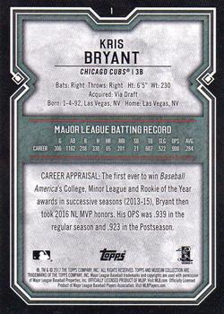 2017 Topps Museum Collection #1 Kris Bryant Back