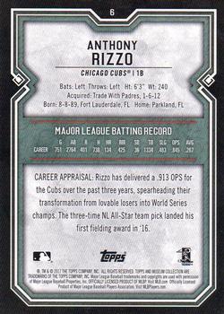 2017 Topps Museum Collection #6 Anthony Rizzo Back