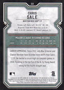 2017 Topps Museum Collection #33 Chris Sale Back
