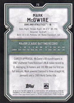 2017 Topps Museum Collection #72 Mark McGwire Back