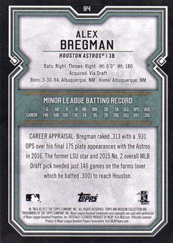 2017 Topps Museum Collection #94 Alex Bregman Back