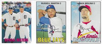 2016 Topps Heritage - 1967 Ad Panels #NNO Ian Kinsler / Miguel Cabrera / Russell Martin / Yadier Molina Front