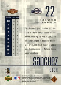 2002 Upper Deck Ballpark Idols - Bronze #112 Alex Sanchez  Back