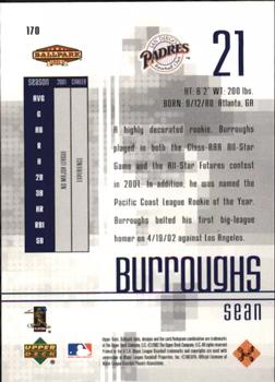2002 Upper Deck Ballpark Idols - Bronze #170 Sean Burroughs  Back