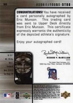 2000 SPx #103 Eric Munson Back