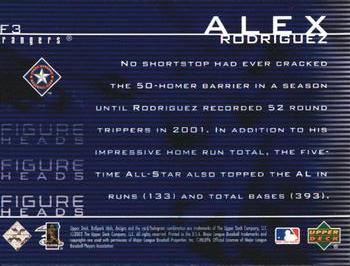 2002 Upper Deck Ballpark Idols - Figure-Heads #F3 Alex Rodriguez  Back