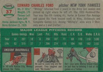 1954 Topps Canadian #37 Whitey Ford Back