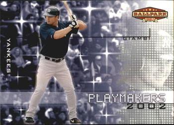 2002 Upper Deck Ballpark Idols - Playmakers #P6 Jason Giambi  Front