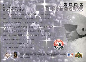 2002 Upper Deck Ballpark Idols - Playmakers #P12 Vladimir Guerrero  Back