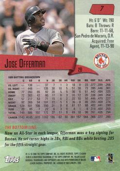 2000 Stadium Club #7 Jose Offerman Back