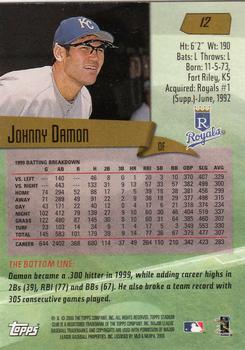 2000 Stadium Club #12 Johnny Damon Back