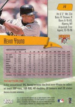 2000 Stadium Club #14 Kevin Young Back