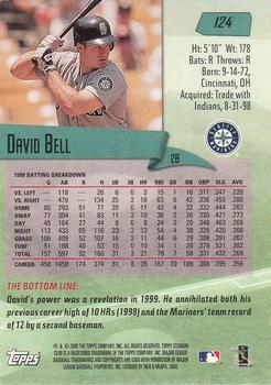 2000 Stadium Club #124 David Bell Back