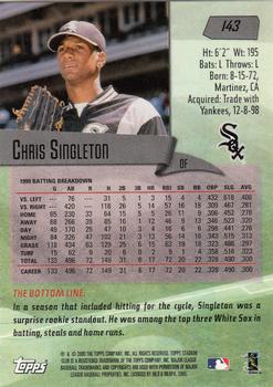 2000 Stadium Club #143 Chris Singleton Back