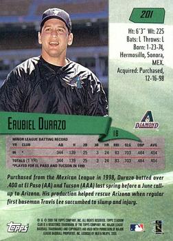 2000 Stadium Club #201 Erubiel Durazo Back